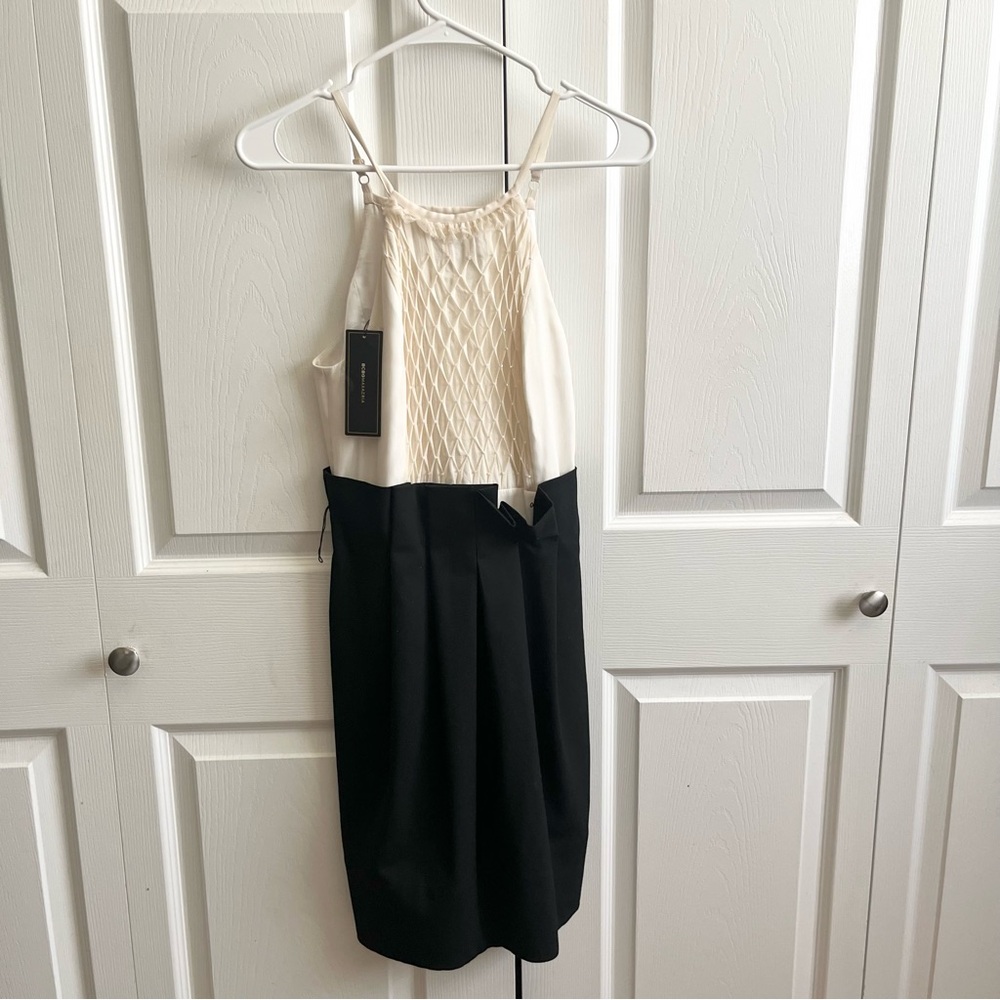 BCBG Elegant Black and White Dress